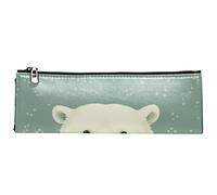 YTYVAGT Sacchetto di matita,Piccolo astuccio di matita,Bianco Bear Dot Cartone animato,Penna Pouch