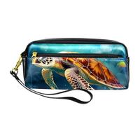 YTYVAGT Sacchetto di matita,Piccolo astuccio di matita,Bubble Blue Sea Turtle,Penna Pouch