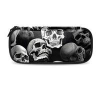 YTYVAGT Sacchetto di matita,Piccolo astuccio,Teschi bianchi spaventosi,Penna Pouch