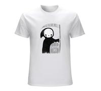 YU CUI Men's Spoiler Alert Everyone Dies Cartoon Grim Reaper Print T-Shirt T-Shirt WhiteXXL