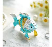 Yu Feng - Portagioie a forma di carino pesce rosso con chiusura a cerniera per gioielli, tesori