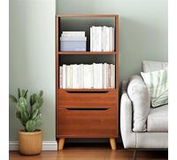 Yu Shuai Armadietto, Libreria combinata versatile a 2 livelli con 2 cassetti Scaffale for adulti Schedario Espositore for archivio di libri for ufficio domestico(Brown)