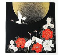 Yu-soku FUROSHIKI- Carta tradizionale giapponese (luna e gru), multicolore, 48,3 x 48,3 cm