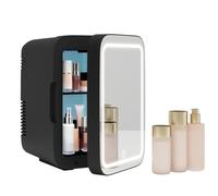 YU YUSING Frigorifero Piccolo da 4L con Specchio LED, Mini Frigo, Nero