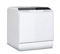 YU YUSING Mini Lavastoviglie da Tavolo con 5+1 Programmi 4 Coperti, Lavastoviglie Piccola Portatile, con/senza Collegamento, Serbatoio dell'acqua 5L, Controllo Touch, Display LED, Casa Ufficio, Bianco