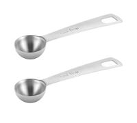 Yuanchu 2 cucchiai dosatori, 1 cucchiaino da tè (5 ml, 5 cc, 1/3 cucchiaio), in acciaio inox, cucchiaio dosatore in argento, con manico lungo e stretto, per barattoli di spezie, caffè macinato,