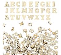 Yuanchu 416 piccole lettere in legno, 15 mm, lettere in legno per fai da te e dipingere, lettere minuscole (A-Z), lettere in legno non lavorate, decorazioni per progetti fai da te, apprendimento