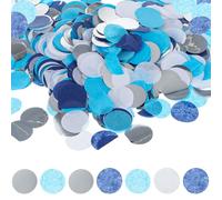 Yuanchu 6000 coriandoli, 2,5 cm, coriandoli colorati, 50 g, per compleanno, matrimonio, multicolore, rotondi, decorazione da tavolo, per carnevale, Natale, battesimo, baby shower, decorazione (blu