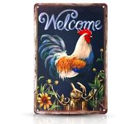 Yuanchu Insegna di pollaio, divertente cartello in metallo con motivo fattoria, vintage, accessorio per la casa, la fattoria, il pollaio, decorazione da parete per gli amanti dei polli, regalo di
