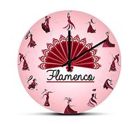 yuandd Ballerino di flamenco spagnolo bellezza arte orologio da parete ballerini di flamenco stampato orologio da parete design moderno soggiorno arredamento regalo damigella d'onore
