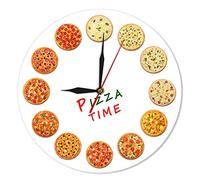 yuandd Diversi gusti Pizza Time Orologio da parete moderno Italia Sogni Cucina Decorazioni per la casa Stile napoletano Cibo italiano Arte Gastronomo Regali (senza cornice)