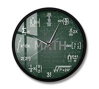 yuandd Lavagna verde Formule matematiche Orologio da parete Orologio da parete appeso Ritorno a scuola Scienza Matematica Arte Decorazione da parete Regalo geek matematico (Cornice in metallo)
