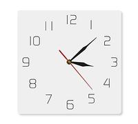 yuandd Non ticchettio Silent Sweep Movimento Orologio da parete quadrato bianco facile da leggere Orologio da parete Design moderno Orologi Home Decor