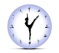 yuandd Orologio da parete ballerina viola con lancette dell'orologio da ballo Moderno minimalista Elegante camera da letto per ragazza Camera da letto silenzioso Orologio (senza cornice)