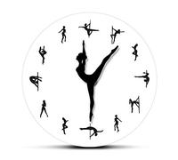 yuandd Orologio da parete Pole Dancing Orologio da parete decorativo Steal Tube Dance Pole Dancers Orologio da parete con movimento silenzioso Decorazione da parete per sala da ballo (senza cornice)