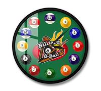 yuandd Palle da biliardo Orologio da parete colorato Piscina Snooker Orologio sportivo Sala da biliardo Arredamento sala giochi Orologio da parete moderno Regalo (struttura in metallo)