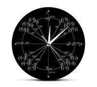 yuandd Unità Cerchio Insegnante di matematica Orologio da parete Trigonometria Pre Calcolo Decorazione aula Geometria Radianti Etichettati Angoli Valori Orologio da parete (senza cornice)