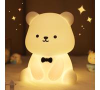 YuanDian Luce notturna a forma di orso, con 8 luci colorate, regalo per adulti, adolescenti e bambini, decora la camera dei bambini con graziose luci notturne a forma di orso in silicone, regalo di