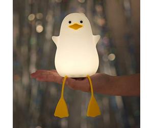 YuanDian Lucina Notturna Anatra Carina per Camera da Letto, Lampada a Forma di Gabbiano e Pulcino in Silicone, Regalo di Natale per Donne e Adolescenti