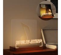 YuanDian Now Playing - Supporto per dischi in vinile, con luci a LED, supporto in legno acrilico per album in vinile