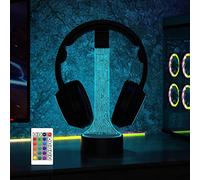 YuanDian Supporto per cuffie da scrivania, supporto per cuffie da gioco RGB con 16 luci colorate per decorazione della sala giochi, fantastici regali per uomini e fidanzati (PCB)