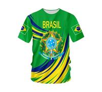 YuanDiann 2024 America Calcio Coppa Magliette Brasile Tifosi Fare Il Tifo Sport Casual Uomo Donna Bambini Bandiera Nazionale Stampa Girocollo Manica Corta Asciugatura Veloce T Shirt 10# 4XL