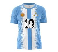 YuanDiann Bambini 2022 Coppa del Mondo di Calcio Argentina Vince Commemorative Magliette 3 Stelle Bandiera Nazionale Stampa Manica Corta Girocollo Casual Sportivo T Shirt 3# 110