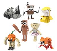 YuanDiann Set di personaggi stampati 3D Italian Brain Red Figure: Tung Tung Sahur, Tralalero Tralala & Ballerina Cappuccina - Giocattoli per meme ricchi di dettagli, decorazione da scrivania e regalo