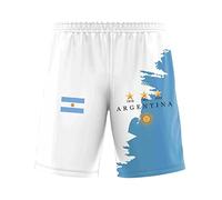 YuanDiann Uomo 2022 Campionato mondiale di calcio Argentina vincere pantaloncini commemorativi 3 stelle stampa bandiera sport tempo libero running traspirante fan calcio pantaloni corti