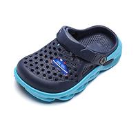 YuanDiann Zoccoli e Sabot Bambini Ragazzi Ragazze Ciabatte Giardino Sandali Spiaggia Estive Eva Resistente Antiscivolo Traspirante Scarpe Piscina (Blu Scuro + Azzurro 27 EU)