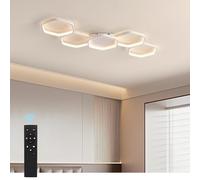 Yuanfenghua Plafoniera a LED, lampada da soffitto dimmerabile con telecomando cambio colore, lampada da soggiorno camera da letto illuminazione moderna a soffitto lampadario, 90cm
