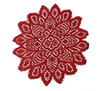 YUANGANG Tovaglietta natalizia rossa rotonda in tessuto, antiscivolo, resistente al calore, centrini all'uncinetto, sottobicchieri, per cucina e sala da pranzo, 30 cm, colore: rosso