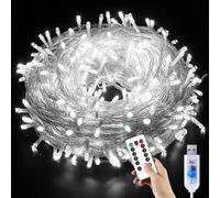 YUANHUYUOU Luce di Natale, luci di stringa di fata 3M 20LED con telecomando, USB alimentato impermeabili luci della corda all'aperto per l'arredamento della casa (bianco)