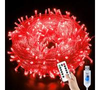 YUANHUYUOU Luce di Natale, luci di stringa di fata 3M 20LED con telecomando, USB alimentato impermeabili luci della corda all'aperto per l'arredamento della casa (rosso)