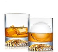 Yuanjkacenys Set di 2 bicchieri da whisky in cristallo, 280 ml, bicchieri pesanti per rum, scotch, vodka, gin bourbon, tonic, cocktail Negroni