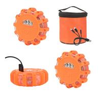 Yuanjoy 3 pezzi Ricaricabili Luci di avvertimento LED Lampeggianti di sicurezza con base magnetica e gancio, 9 modalità di luce per la sicurezza stradale, per auto, camion, barche