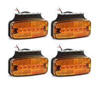 Yuanjoy 4 Fari Laterali LED Arancioni, 12V/24V Per Rimorchio Con Supporto Impermeabile IP65 E Certificazione ECE R10, Per Rimorchio, Furgone, Camper, Camion
