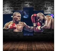 YUANJUN Quadro su Tela Stampa su Tela 5 Pezzi Stampe da Parete Poster da Parete Cornici Foto Pronto da Appendere Quadri Grandi Dimensioni Soggiorno Mike Tyson