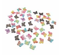 YUANKEECE Ciondoli a farfalla per la fabbricazione di gioielli, per artigianato fai da te, 50 pezzi farfalle in acrilico in 13 colori, 25 x 32 mm per la decorazione di
