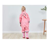 YUANKEECE Impermeabile per Bambini con Visiera, per Bambini, Polsini e Caviglie Elastici, Cappuccio Trasparente, Strisce Riflettenti, Abbigliamento Comodo, Protezione dalla Pioggia