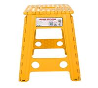 YUANKEECE Sgabello pieghevole portatile in plastica antiscivolo per adulti, con puntini, ideale per il soggiorno. (Macchie bianche, giallo-arancio)