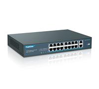 YuanLey 18 Port PoE Switch, 16 PoE+ Port 100Mbps, 2 Uplink Gigabit, 250W Potenza Integrata, 802.3af/at, Plug and Play Non Gestito Montato su Rack