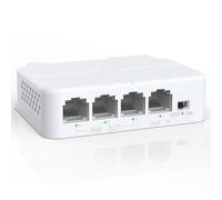 YuanLey 4 Porte PoE Extender con 3 PoE Out, IEEE 802.3af/at Mini 4 Canali Ripetitore 100Mbps, Parete e Din Rail Montare Passthrough Amplificatore/Booster, Plug and Play