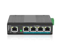 YuanLey 5 Port Veloce Industriale DIN-Rail Switch Ethernet, 5 Porte Fast Ethernet, IP40, Non Gestito Interruttore di Rete (da -40 a 176°F), Protezione a Vita, Custodia in Metallo