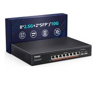 YuanLey 9 Port 2.5G PoE Switch Non Gestito, 8 Porte PoE 2,5G Base-T, 2x10G SFP,