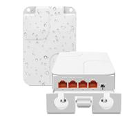 YuanLey Extender PoE Esterno 2.5 Gigabit 1 In 3 Out, Ripetitore PoE 2.5Gbps A 4 Porte IP55 Impermeabile, VLAN, Estende Fino A 100m(328ft) Di Trasmissione Dati E Alimentazione, Montaggio A Parete
