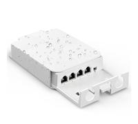 YuanLey Outdoorpoe Estendere 4 Porte 1 in 3 out, Mini Reiteratore IP66 Impermeabile IEEE 802.3af/at, Vlan, Estensione 250m (Totale 350m), PoE Amplificatore per Montaggio a Parete, Plug And Play