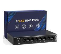 YuanLey Switch Ethernet 8 Porte 2.5G, Switch di Rete Multi-Gig 2.5Gbps Non Gestito con 8 x 2.5GbE RJ45, Plug & Play, Desktop/Montaggio a Parete, Switch LAN in Metallo Senza Ventola per NAS, WiFi 6 AP