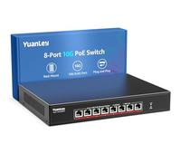YuanLey Switch Poe 10G Non Gestito a 8 Porte, 8 Porte Poe 10G Base-T, IEEE802.3af/at, 110W di Alimentazione Integrata, Compatibile con 1G/2.5G/5G/10G, Switch di Rete 10Gbe con Montaggio a Rack