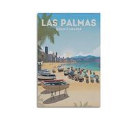 YUANLY Poster vintage da viaggio LAS PALMAS GRAN CANARIA Quadro decorativo su tela da parete e arte per la camera da letto, 30 x 45 cm
